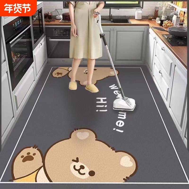 厨房地垫防滑防油硅藻泥新款可擦免洗耐脏吸水防水地毯脚垫子入户,居家布艺,厨房地垫,淘宝优惠券,粉丝福利购,淘宝优惠卷