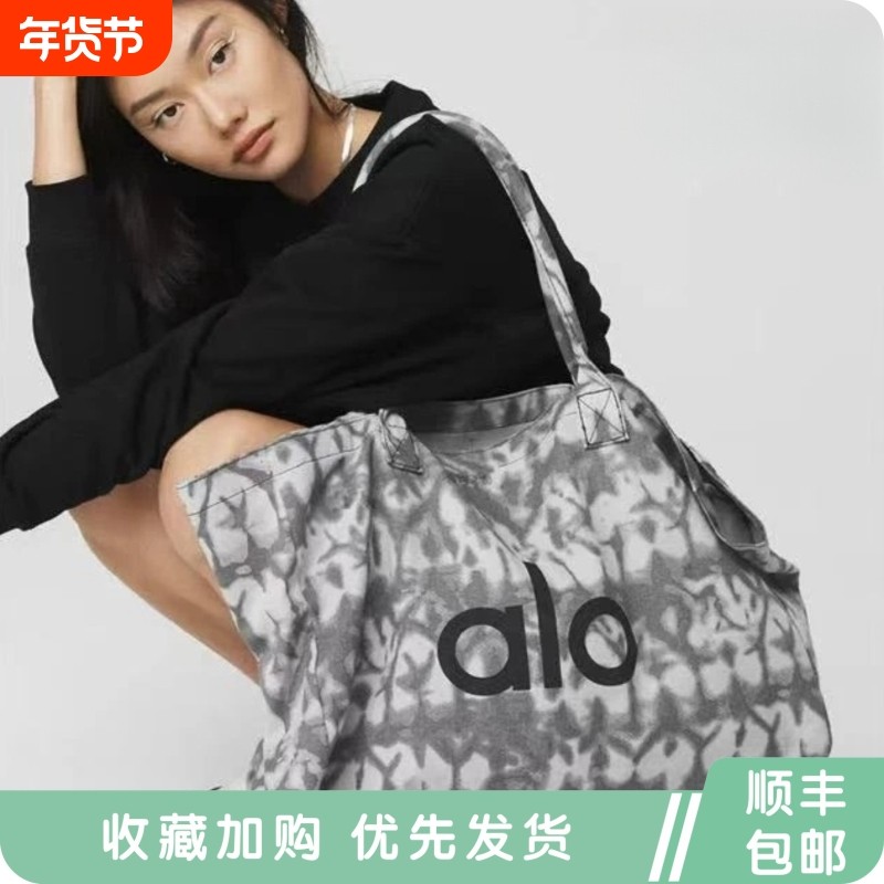 ALOyoga瑜伽包单肩包帆布包男女通用大容量购物袋运动健身包印