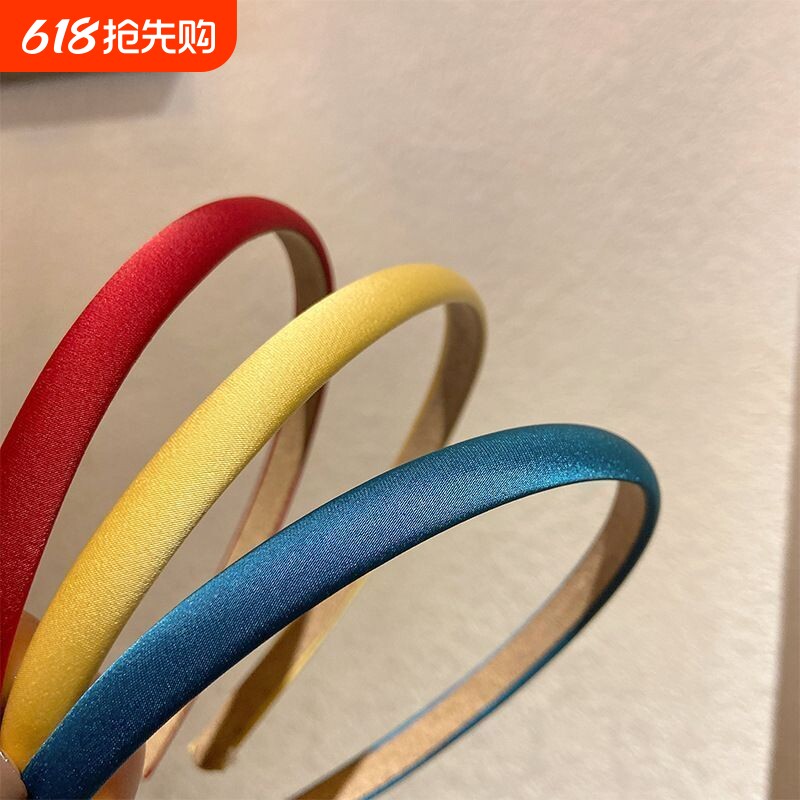 ~韩系发箍女富家千金细头箍细边发卡蓝色白色红色粉色紫色黑色