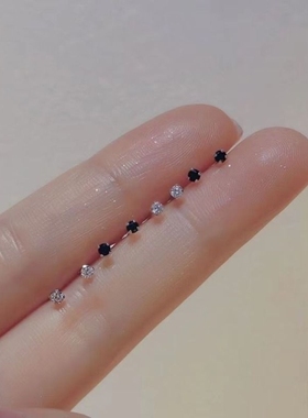 925银耳饰养耳洞睡觉免摘精致小巧耳骨钉银针耳钉女耳环迷你简约