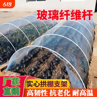 新型小拱棚支架实心玻璃纤维杆棒大棚支架拱杆骨架农家用菜棚支架
