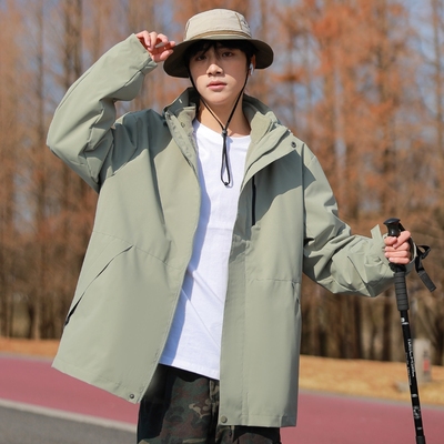 2025青少年秋冬季工装夹克冲锋衣男款户外三合一外套防风内胆山野