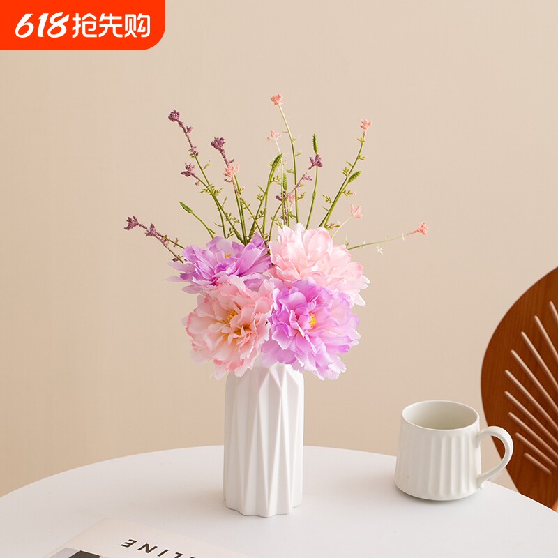 牡丹花假花仿真花摆设装饰花艺摆件仿生高档轻奢高端花束摆放花卉