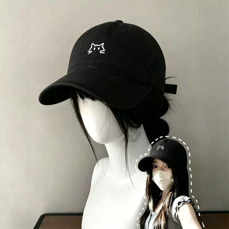 可爱小动物棒球帽女韩版2026新款学生百搭防晒鸭舌帽刺绣显脸小