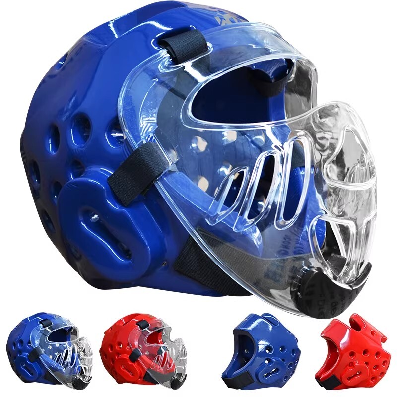 跆拳道头盔面罩护具全套护脸罩实战装备儿童防护头套护面帽子护头