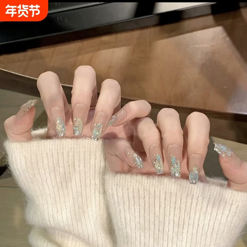 【琉璃万倾】纯手工春夏裸色冰透显白新娘孕妇手工高级穿戴甲美甲,彩妆/香水/美妆工具,穿戴甲/甲片,淘宝优惠券,粉丝福利购,淘宝优惠卷