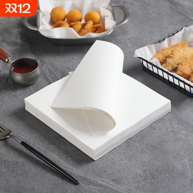 白色加厚防油纸炸鸡汉堡包装纸食物垫盘纸烧烤吸油纸薯条防油垫纸