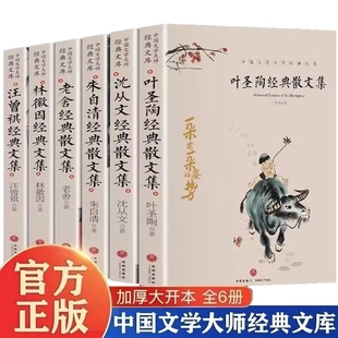 中国文学大师经典 正版 散文集 散文集朱自清老舍汪曾祺林徽因经典 文库精选散文课外阅读书籍近代散文书籍 叶圣陶经典
