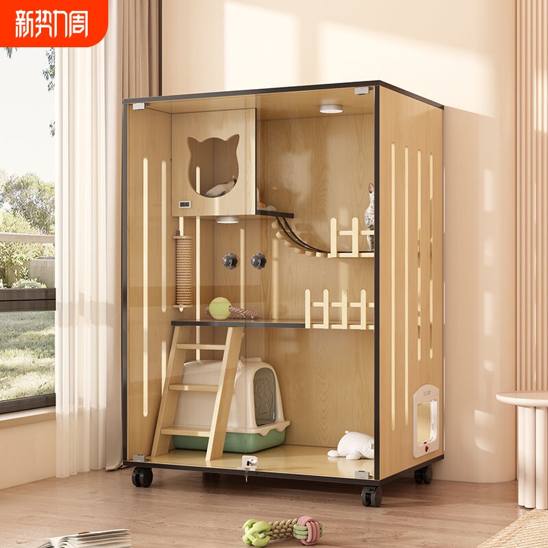 猫别墅猫笼子猫柜猫屋猫舍双层宠物房大自由空间猫咪窝家用室内