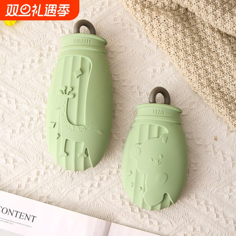 硅胶热水袋毛绒外套保暖注水袋暖手宝学生迷你暖水袋微波炉保温