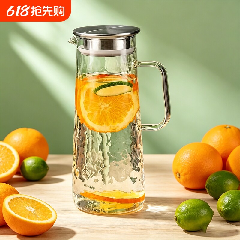 大容量冷水壶家用玻璃储水壶泡茶凉水凉白开壶果汁茶水壶高硼硅
