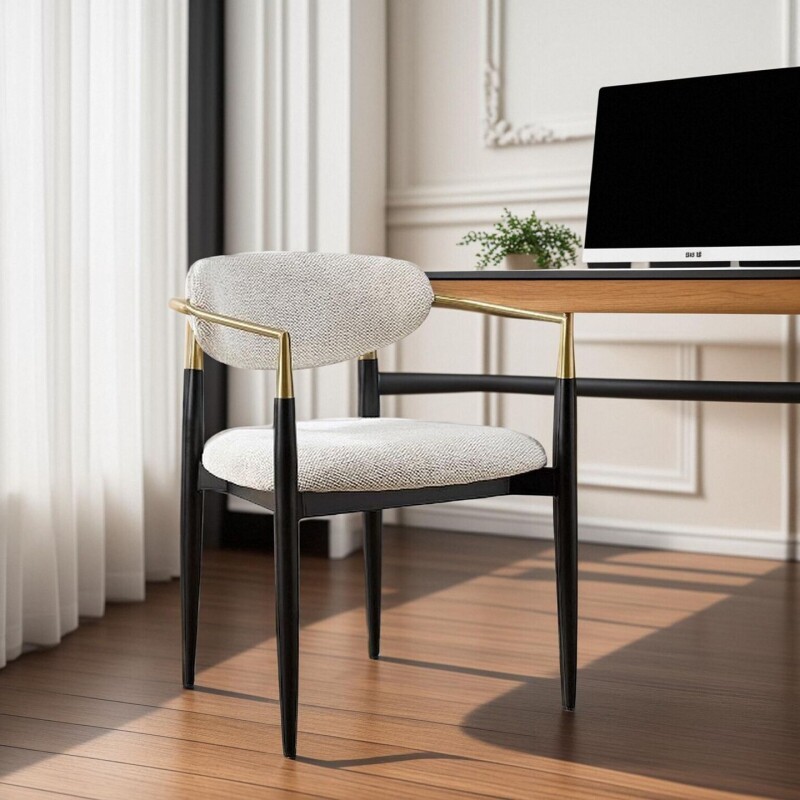c意式轻奢餐椅家用北欧设计师高级餐桌椅子极简扶手书桌椅凳子靠