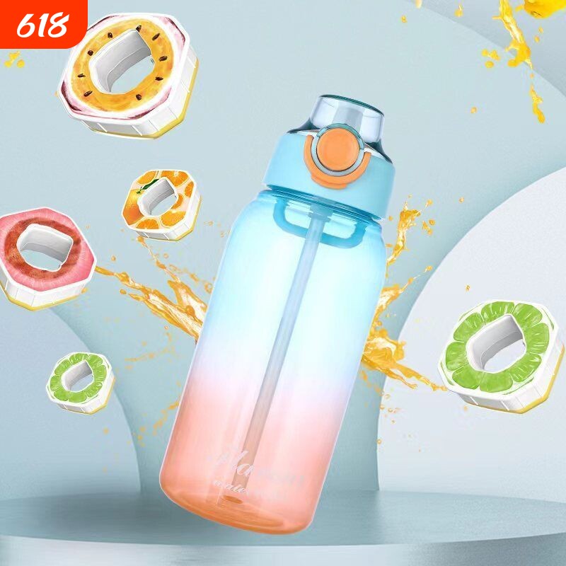 2026新款亚马逊玩味杯大容量果味水瓶多种口味便携式学生版吸管杯