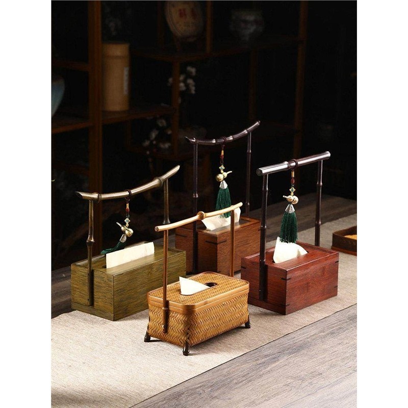 茶餐厅竹制纸巾收纳盒中式竹纸巾盒长方形葫芦挂饰家用手提纸抽盒,特色手工艺,竹编/竹雕,淘宝优惠券,粉丝福利购,淘宝优惠卷