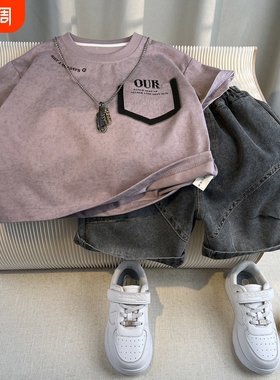 童夏季套装新款宝宝夏装韩版潮酷帅气儿童短袖工装裤两件套A264