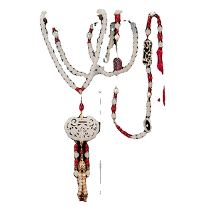 新中式古风汉服马面裙配饰璎珞背云流苏超长压襟祥云项圈国风饰品