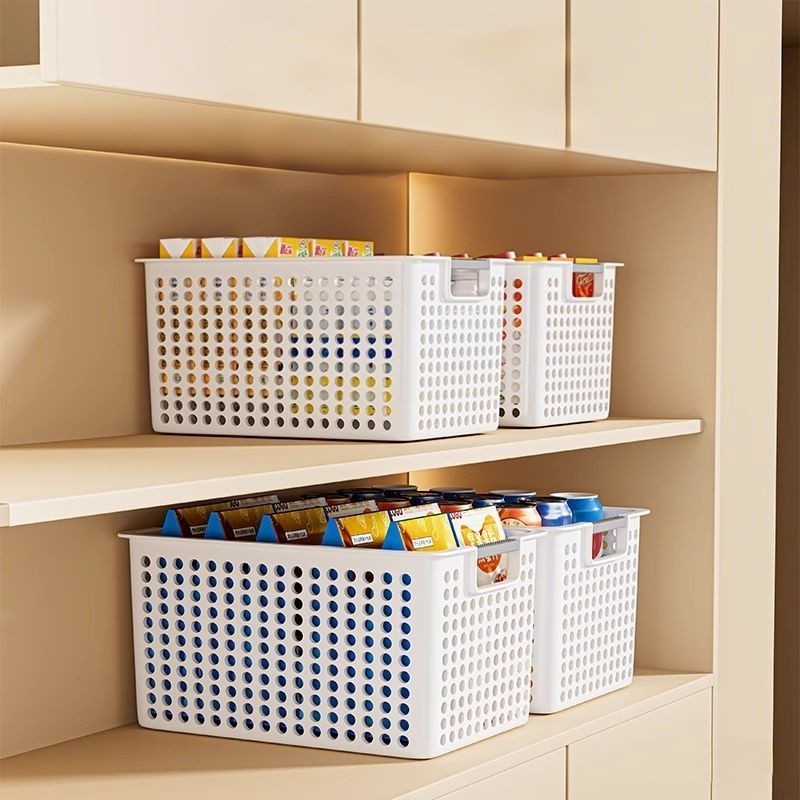 收纳筐零食玩具家用客厅桌面储物整理箱塑料小杂物收纳篮子多规格