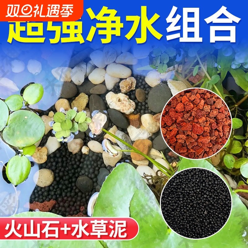 【水草泥火山石不浑水】免洗陶粒砂古法养鱼缸造景石底砂水培碗莲