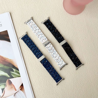 适用三星GalaxyWatch8泼墨款智能手表带简约创意商务三株蓝色黑色白色