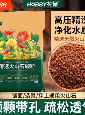 火山石颗粒多肉兰花专用颗粒土铺面石鱼缸滤材火山岩花盆造景养花
