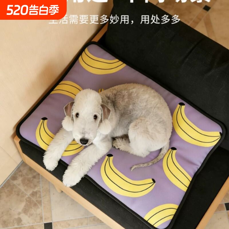 卡通宠物垫子四季通用防水透气清凉冰丝户外出狗垫猫窝睡垫小型犬