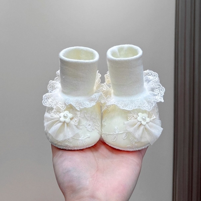 婴儿鞋子软底鞋袜冬天加绒秋宝宝小月龄学步鞋男女新款棉鞋公主