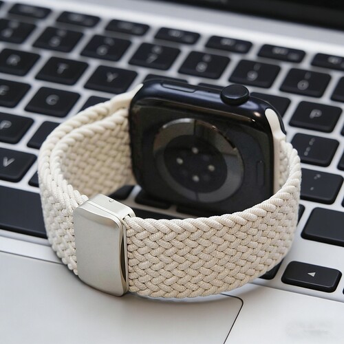 适用applewatch11编织磁吸表带苹果手表iwach10弹力尼龙新款Ultra