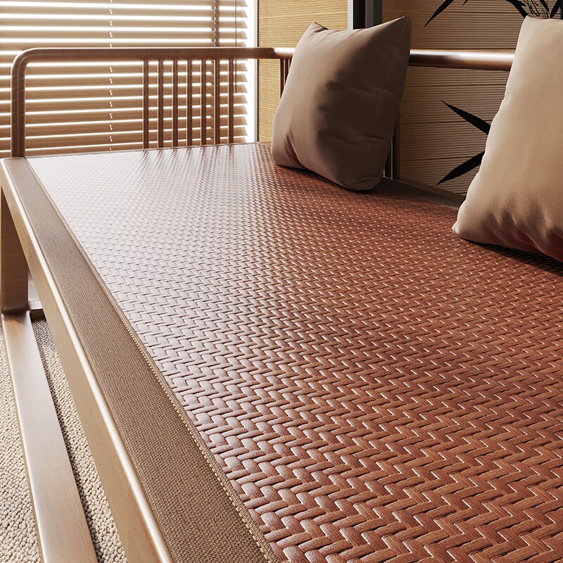 中古风实木沙发垫夏季凉席椅垫藤编红木沙发坐垫防滑凉感藤席垫子