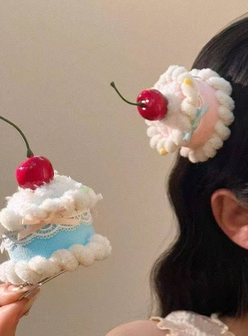 樱桃纸杯蛋糕洛丽塔生日帽发夹