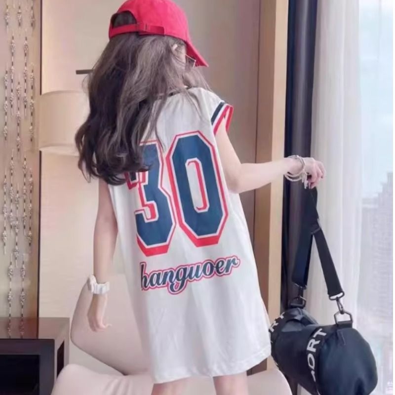 【高品质】女童中大童运动速干连衣裙2025夏季薄款中长休闲背心裙