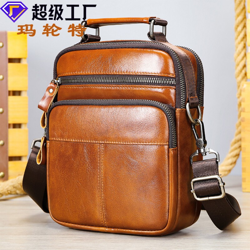 MVA新款热销高质感大容量斜挎包时尚真皮男式单肩潮流手提商务包