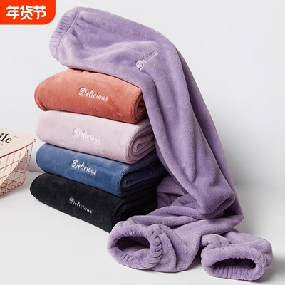 睡裤女冬季法兰绒裤子女士大码加绒加厚暖暖裤秋冬款珊瑚绒家居裤