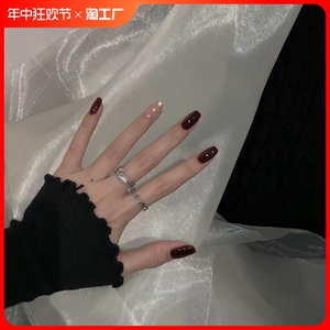新年温婉气质手工穿戴甲穿戴甲简约美甲贴片简约显白孕妇学生可带