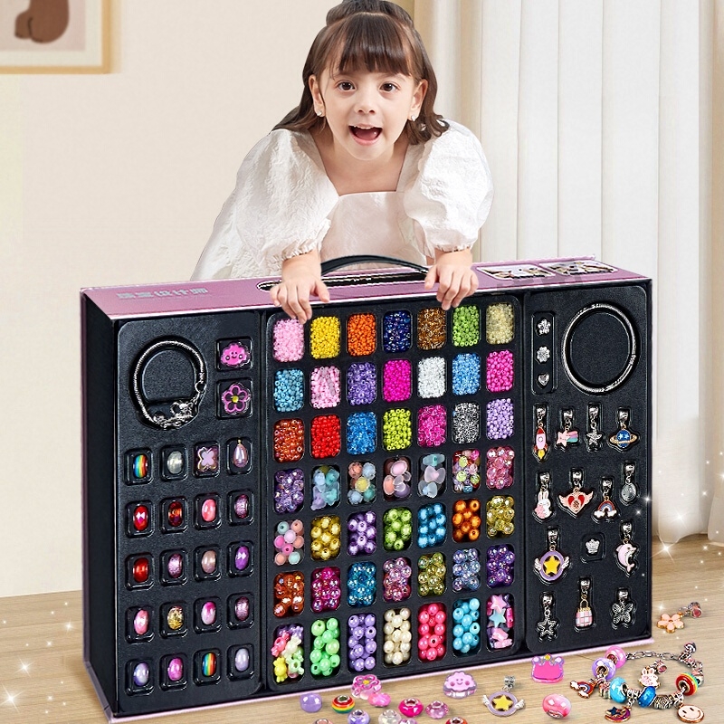 儿童手链串珠手工diy材料玩具益智女孩5子的首饰女童生日礼物6岁7