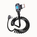 2米双弯头弹簧充电线适用华为荣耀typec数据线车载伸缩摩托车线