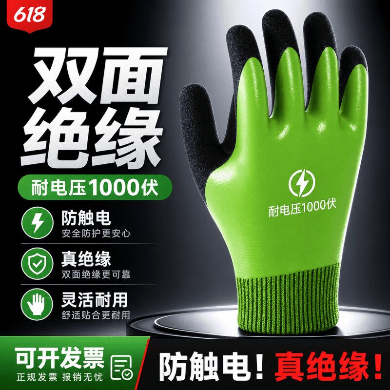 电工绝缘手套专用防电低压380v高压10kv专业作业防静电橡胶薄款图片