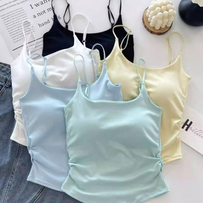 吊带背心女2026新款性感抹胸上衣夏外穿运动美背文胸一体白色黑色