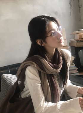 县城文学复古文艺围巾披肩女士薄款旅游清冷高级感配大衣丝巾围脖