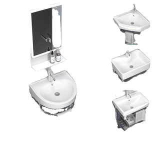 三角洗手盆转角洗脸盆简易儿童洗漱台小型洗手池迷你陶瓷挂墙式