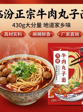 山西临汾牛肉丸子面地方美食高位灭菌包装速食方便袋装430