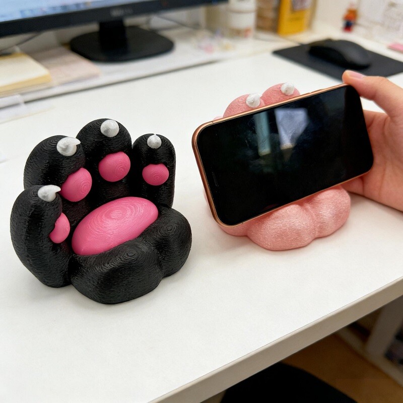 装饰摆件超萌猫爪手机支架软萌肉垫治愈系摆件稳固支撑便携实用