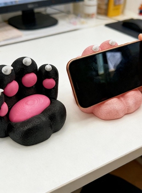 装饰摆件超萌猫爪手机支架软萌肉垫治愈系摆件稳固支撑便携实用