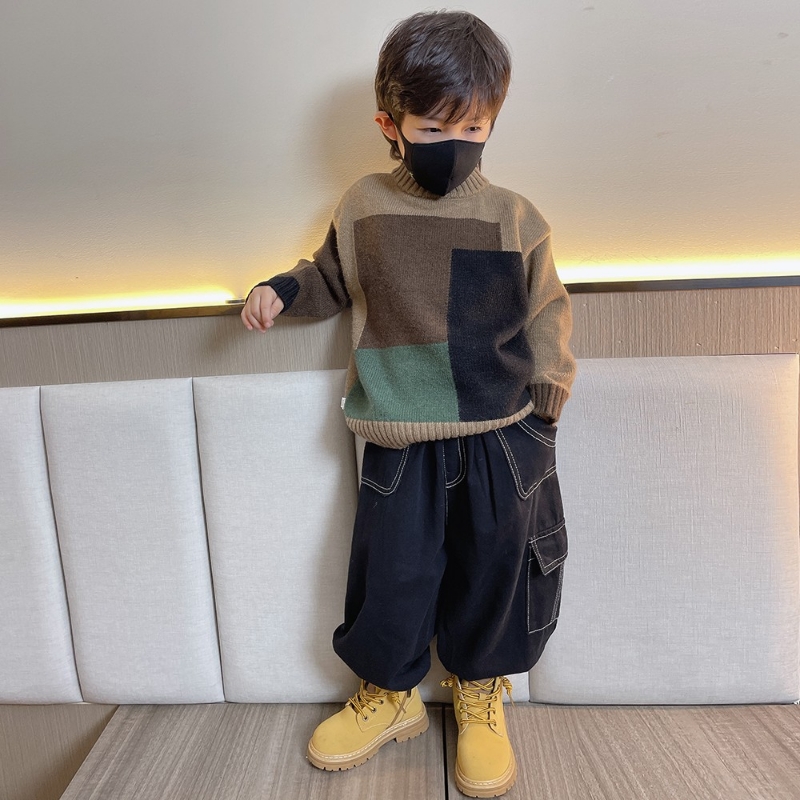 男童毛衣秋冬2025新款儿童保暖针织打底衫洋气男宝宝内搭加厚上衣