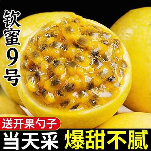 广西钦蜜9号黄金百香果新鲜水果包邮5斤大果原浆黄晶果水果黄金果