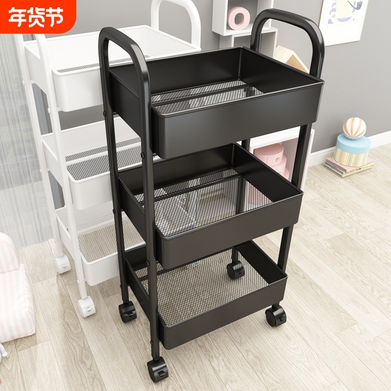 小推车置物架落地多层家用婴儿移动零食厨房多功能收纳架客厅浴室,收纳整理,整理架/置物架/收纳架,淘宝优惠券,粉丝福利购,淘宝优惠卷