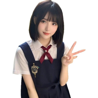 速卖通假发女短发波波头圆脸整顶头套wigs自然黑内扣直发厂家奶奶