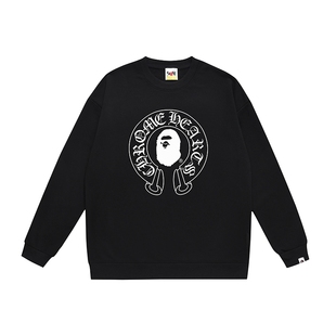 BAPE鲨鱼迷彩亲子装 加绒SHARK 本秋冬季 潮牌APE圆领卫衣重磅高版