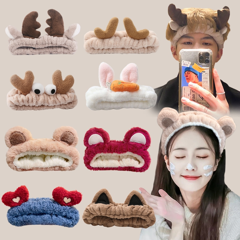 洗脸束发带可爱毛绒发箍女款洗漱专用发窟头箍头饰发捆发卡新款