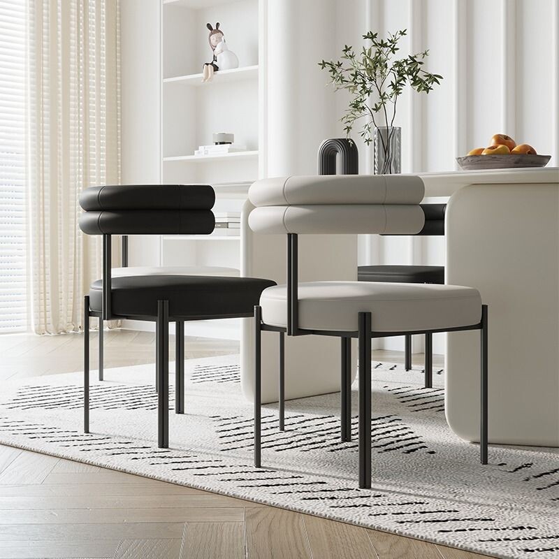 a意式极简设计师餐椅现代家用餐桌椅子北欧高级感化妆凳简约靠背