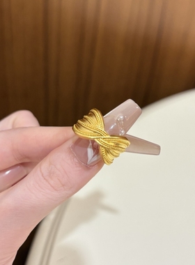 古法波斯王子头巾戒指女轻奢设计高级感精致金色开口指环婚礼刻字